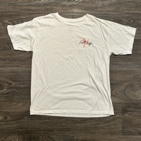 Lot 2 Salt Life White Graphic T-Shirts Medium Maui Strong & Keep Palm Carry On - Picture 4 of 15